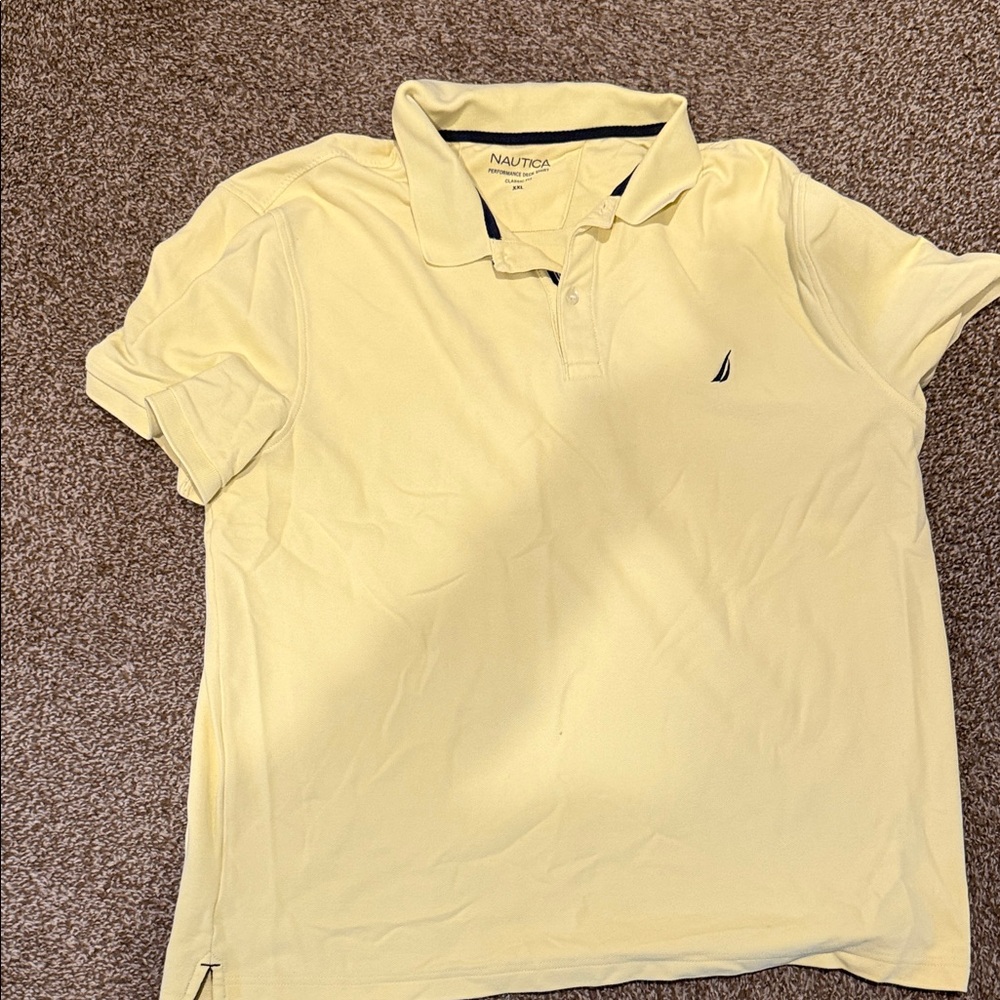 Nautica Men's Soft Yellow Polo Shirt